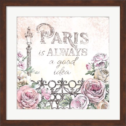 Framed Paris Roses IV Print