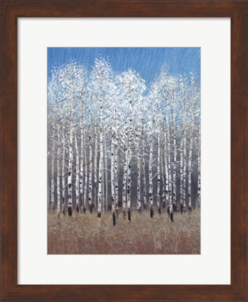 Framed Cobalt Birches I Print