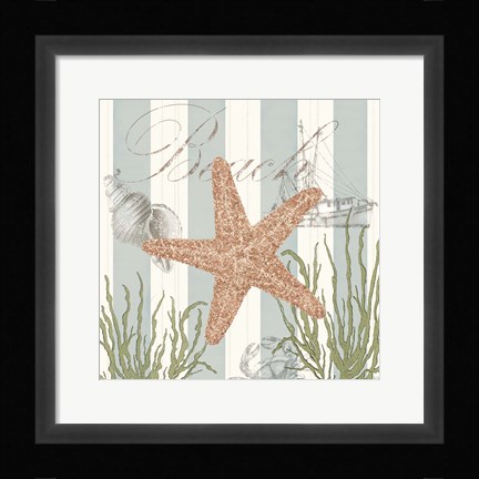 Framed Seashells by the Seashore I Print