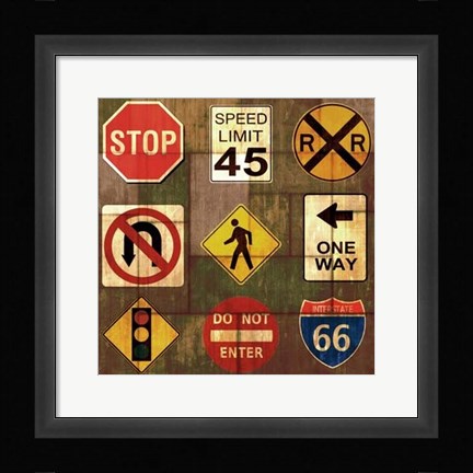 Framed Garage Sign IV Print