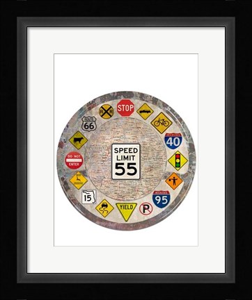 Framed Garage Sign VI Print