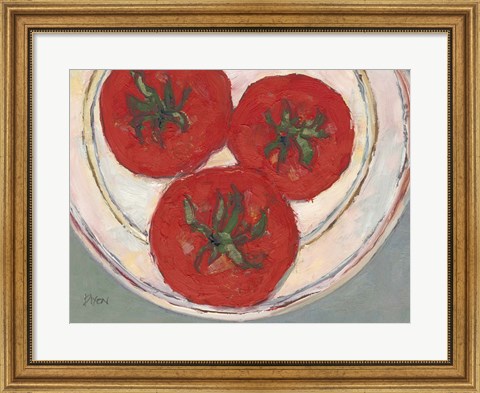 Framed Plate with Tomato Print