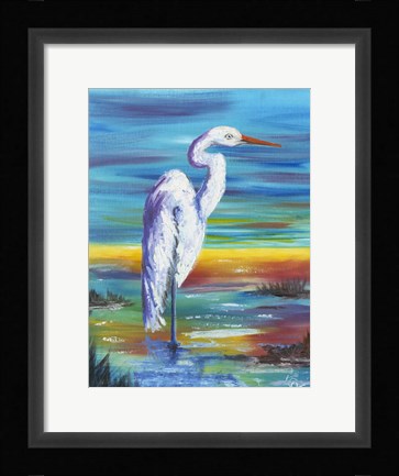 Framed Yellow Heron I Print