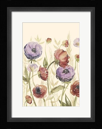 Framed Jeweltoned Blossoms II Print