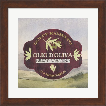 Framed Olive Oil Labels II Print