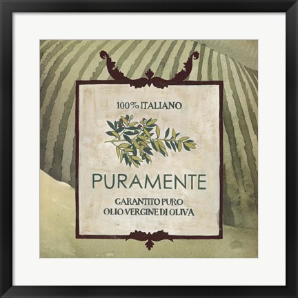 Framed Olive Oil Labels III Print