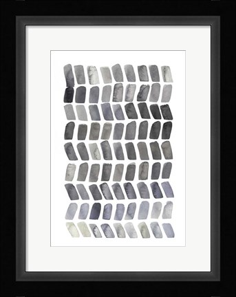 Framed Watercolor Chevron I Print