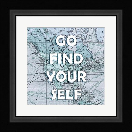 Framed Map Words I Print