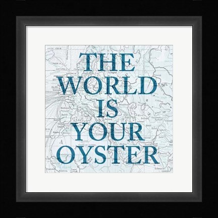 Framed Map Words II Print
