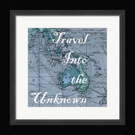 Framed Map Words III Print