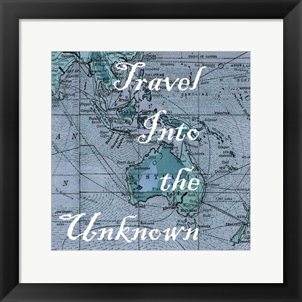 Framed Map Words III Print