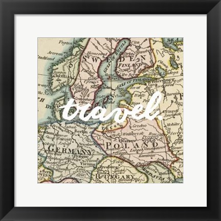 Framed Map Words IV Print
