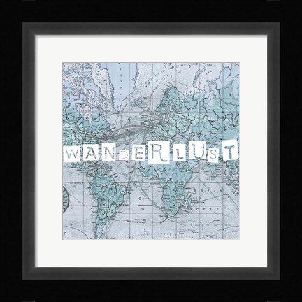 Framed Map Words V Print