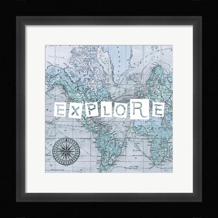 Framed Map Words VI Print