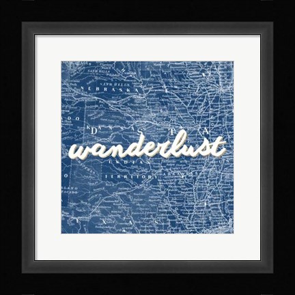 Framed Map Words VII Print