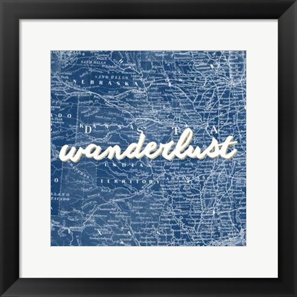 Framed Map Words VII Print