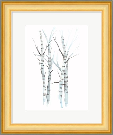 Framed Aquarelle Birches I Print