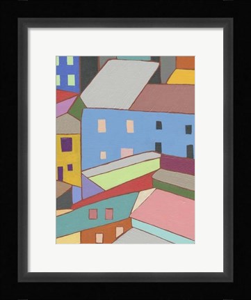 Framed Rooftops in Color I Print