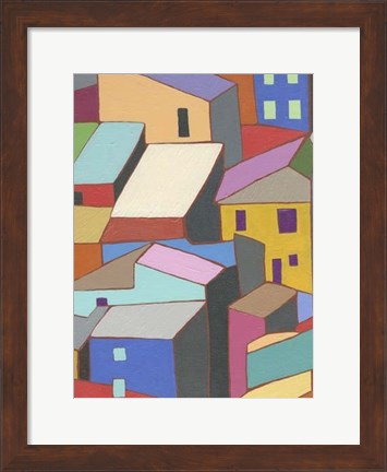 Framed Rooftops in Color II Print