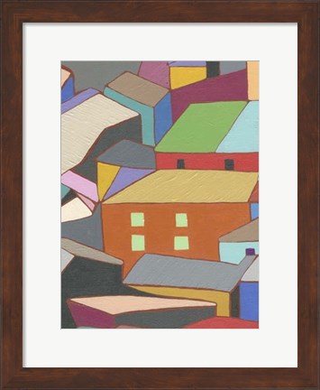 Framed Rooftops in Color III Print
