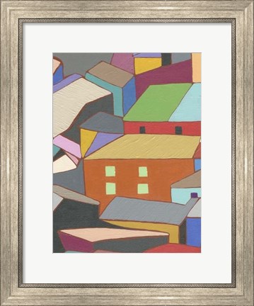 Framed Rooftops in Color III Print