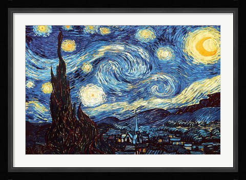Framed Starry Night, June 1889 Print