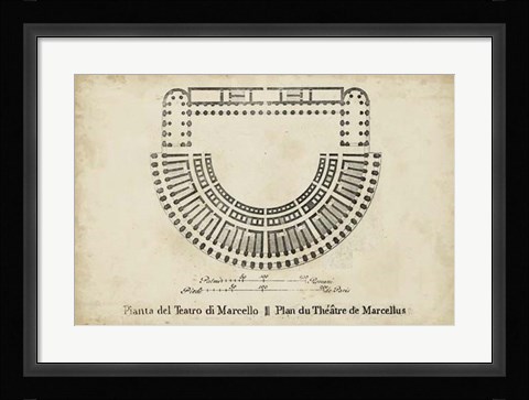 Framed Plan for the Theatre of Marcellus Print