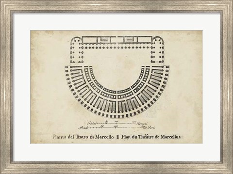 Framed Plan for the Theatre of Marcellus Print