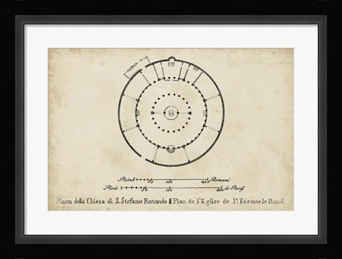 Framed Plan for St. Stephen's Rotunda Print
