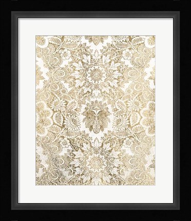 Framed Baroque Tapestry in Gold I Print