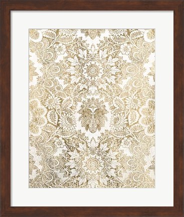 Framed Baroque Tapestry in Gold I Print