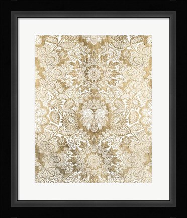 Framed Baroque Tapestry in Gold II Print