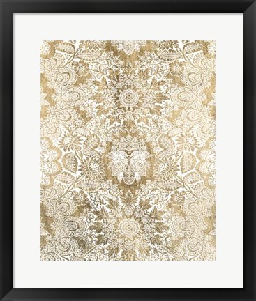 Framed Baroque Tapestry in Gold II Print
