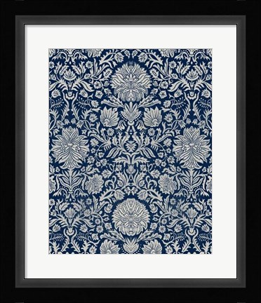Framed Baroque Tapestry in Navy II Print