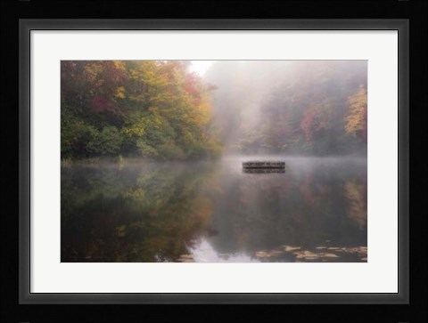 Framed Mist on the Lake Print