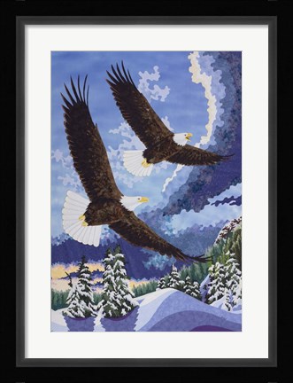 Framed Soaring Over Cloth Mountain Print