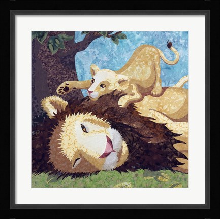 Framed Afternoon Nap With Cub Print