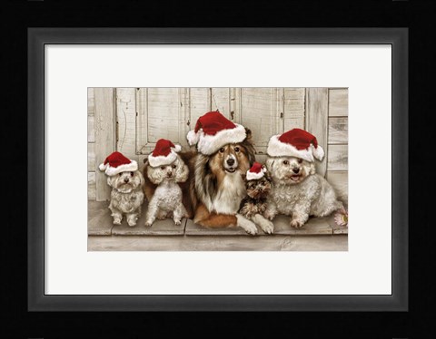 Framed Dogs Christmas Print