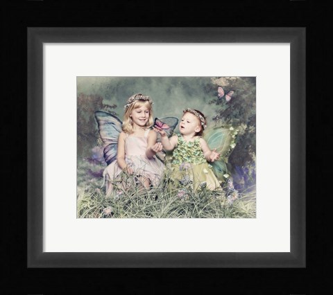 Framed Catching Butterflies Print