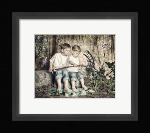 Framed Fishing Pond Print