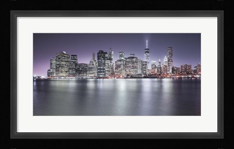 Framed Manhattan Skyline Night Print