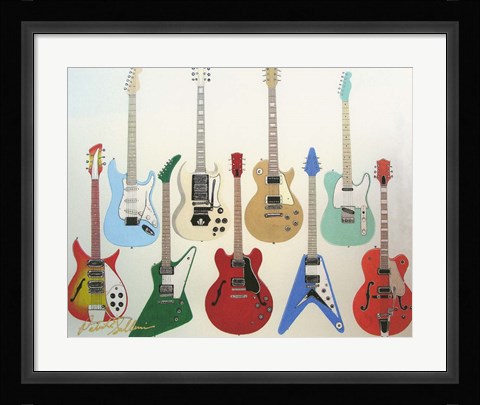 Framed Guitars Print