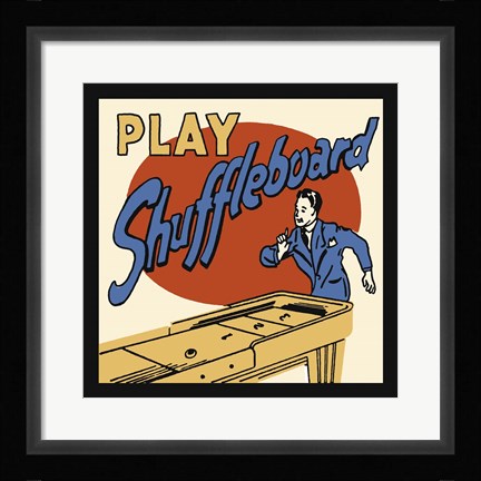 Framed Play Shuffleboard Print