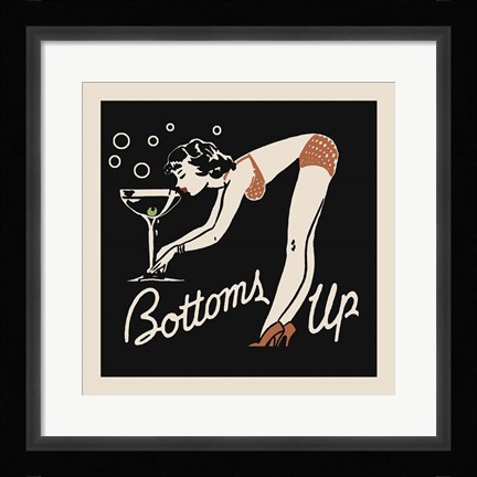 Framed Bottoms Up Print