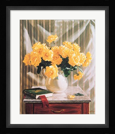 Framed Yellow Roses Print