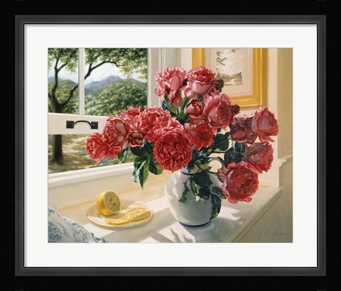 Framed Hot Pink Roses Print