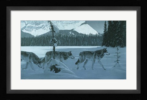 Framed Moon Lit Lake Print