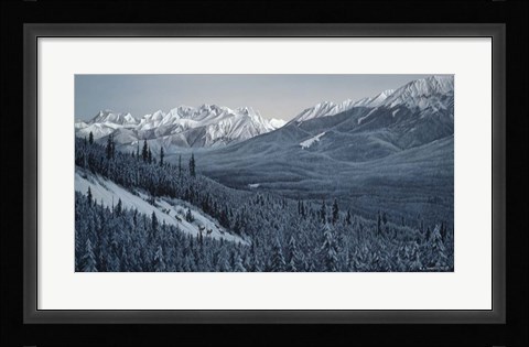 Framed Winter Valley- Elk Print