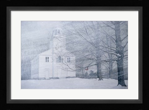Framed Winter  Church Yard Print