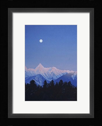 Framed Alpenglow Moon Print